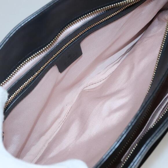 GUCCI GG Marmont Ally Hand Bag Leather Black Gold - Picture 16 of 16